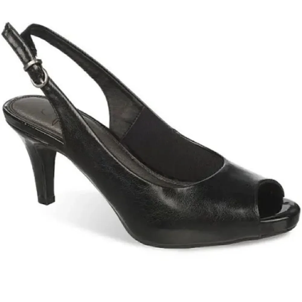 Fiona Black Sling Back Heels size 9
